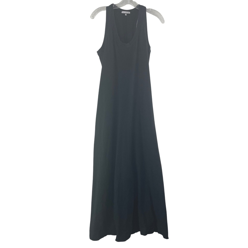 Standard James Perse Black Sleeveless Racerback Maxi Dress 3 L Minimalist Casual